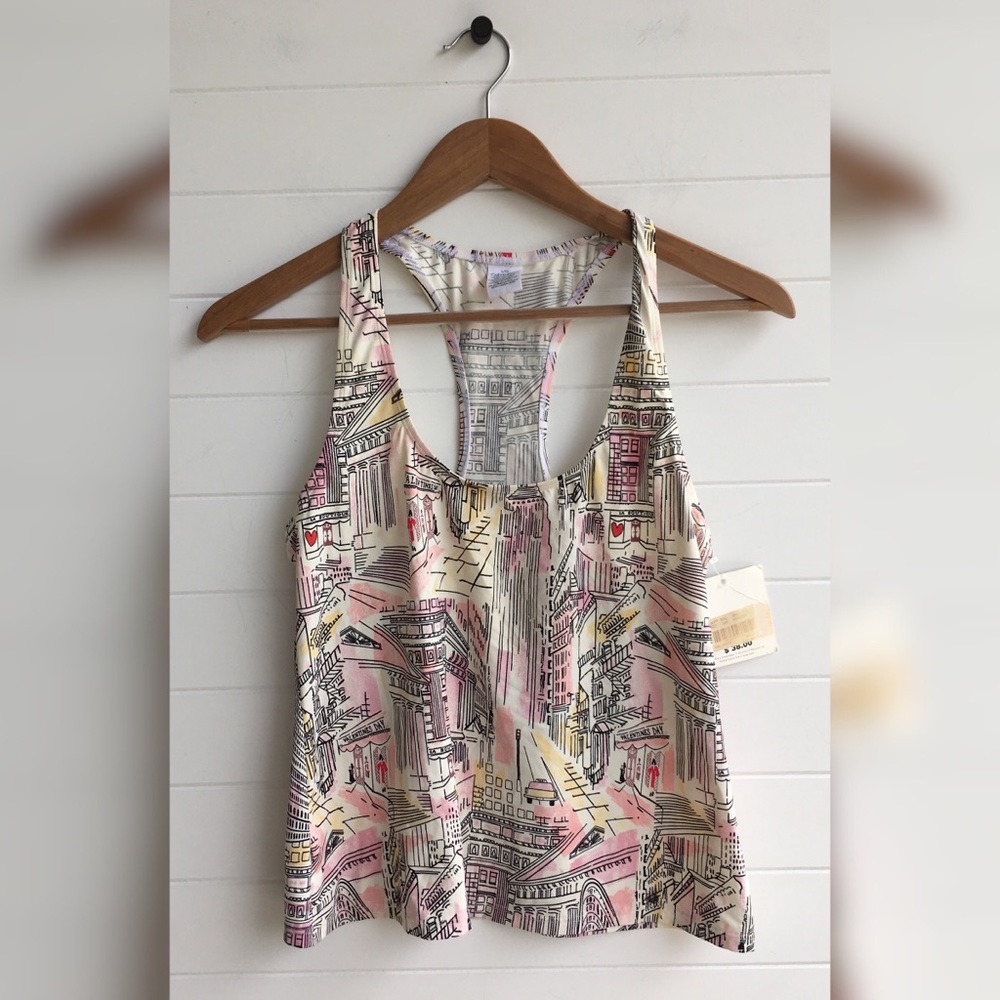 Calvin Klein NEW Deadstock Watercolor City Athletic Watercolor Racerback Tank